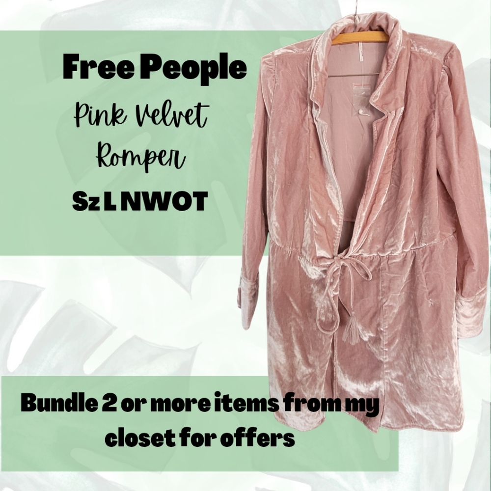 Free People Pink Velvet Romper